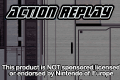 Action Replay: Ultimate Codes Pokemon title screen for GameBoy Advance